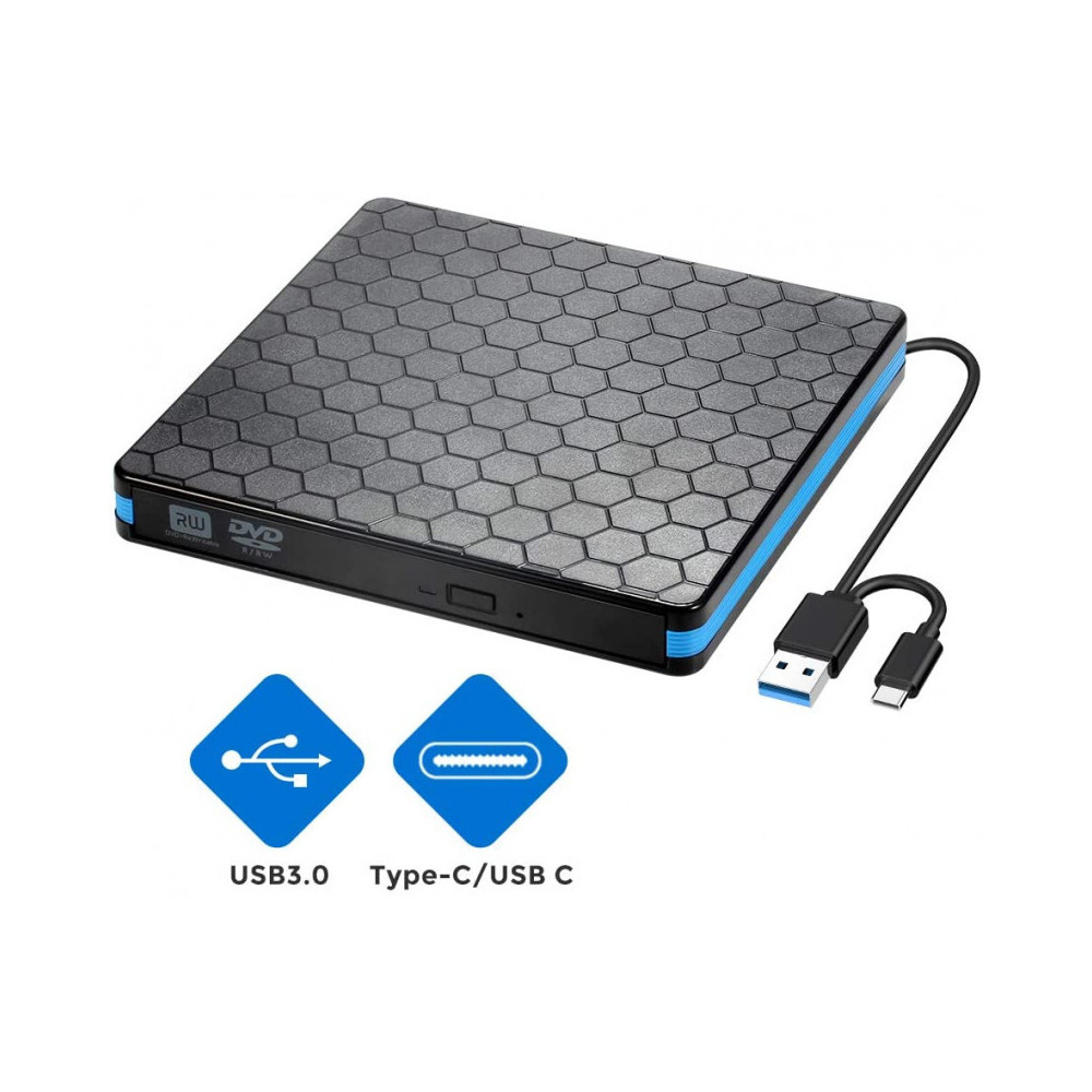 LECTEUR GRAVEUR CD ET DVD EXTERNE USB 3.0 ET USB TYPE C