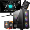 Setup Gamer MSI Pc de Bureau Gaming / Ryzen 5 5500 / RTX 4060 8G / 16 Go Avec Écran MSI 24" Full HD IPS 180 Hz