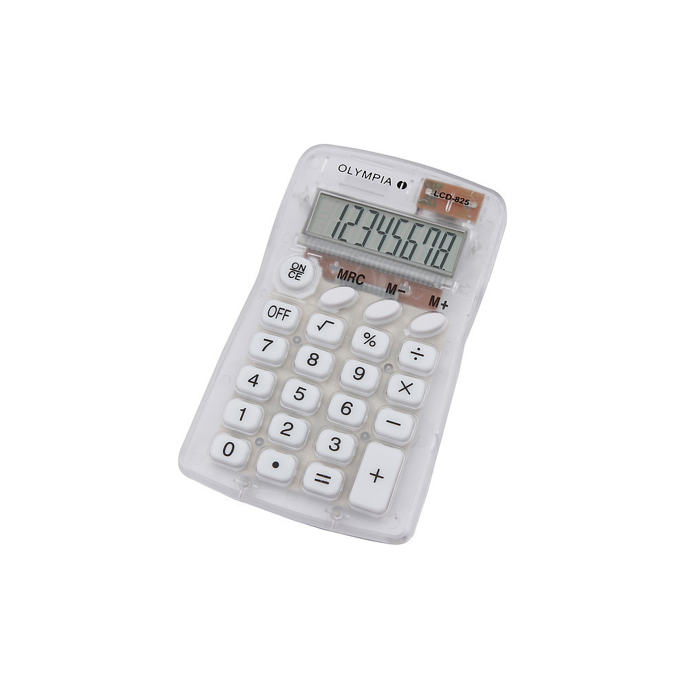 Calculatrice de poche 8 chiffres Olympia LCD 825 / Blanc
