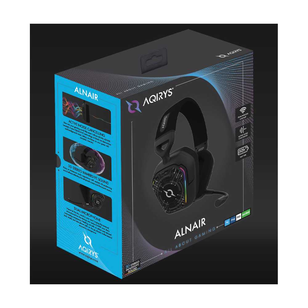 CASQUE MICRO GAMER Sans Fil ALNAIR  AQIRYS  / Noir