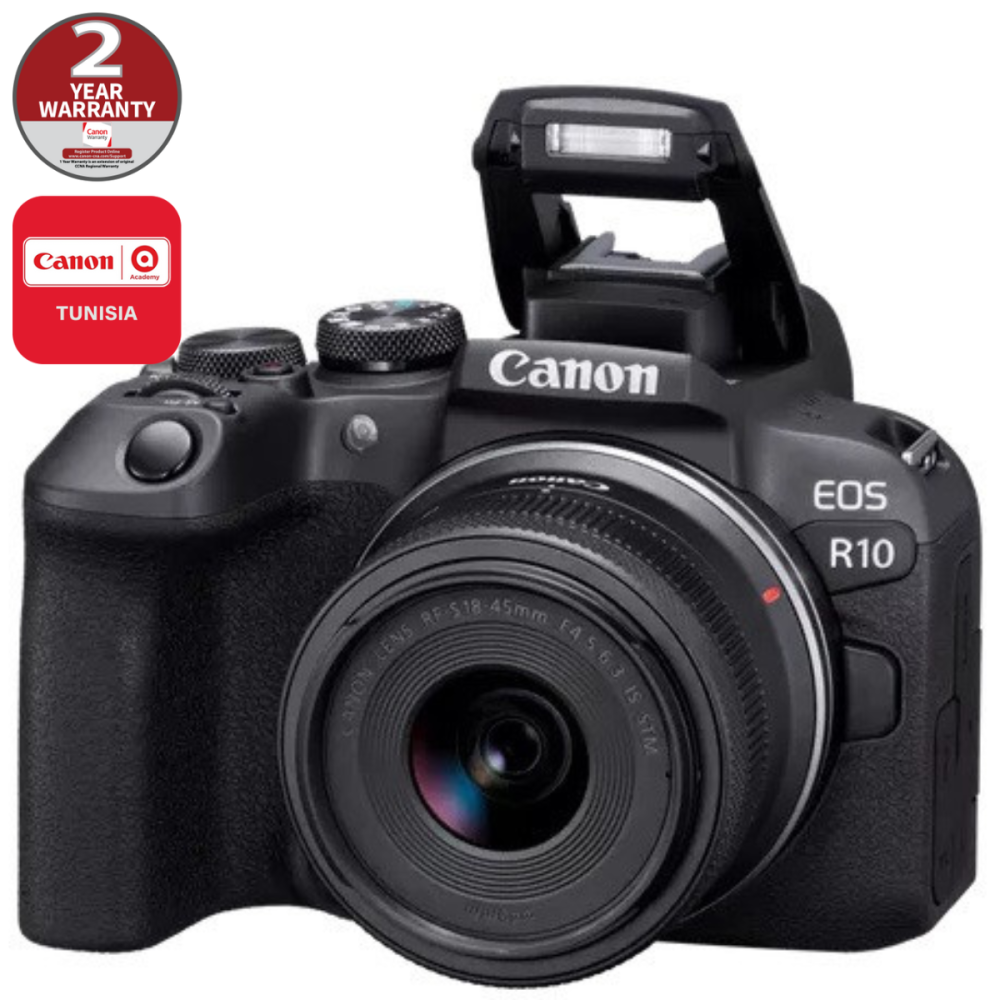 Appareil Photo hybride Canon EOS R10 + Objectif RF-S 18-45 mm