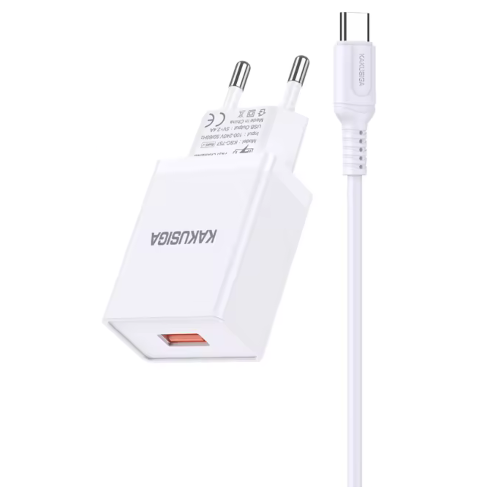 Chargeur KAKUSIGA KSC 931Avec câble USB-C 3A / 10 W / Blanc