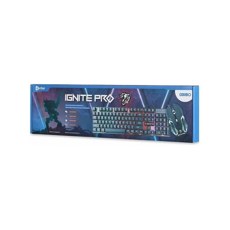 Ensemble Clavier et Souris USB Gaming ENTER IGNITE PRO