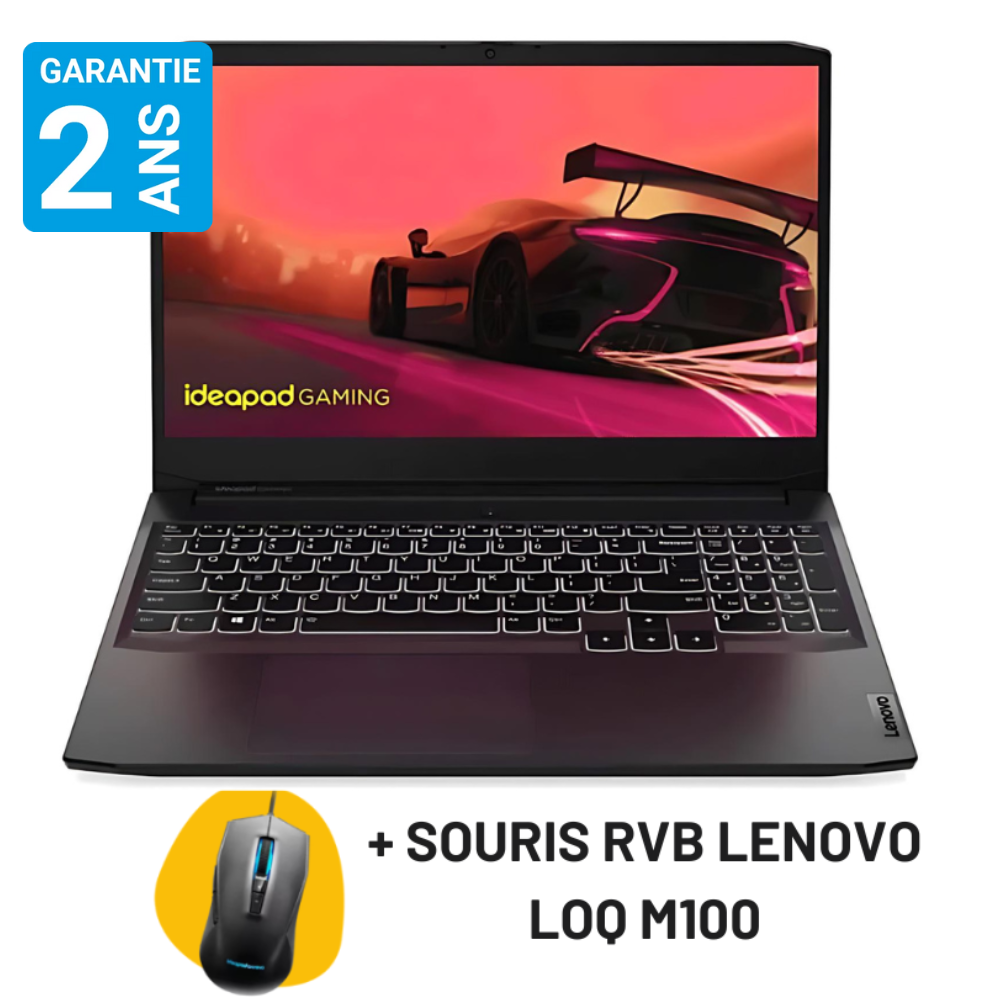 PC PORTABLE LENOVO IDEAPAD GAMING 3 15ACH6 AMD RYZEN 5 / 16GO / RTX 2050 /  NOIR