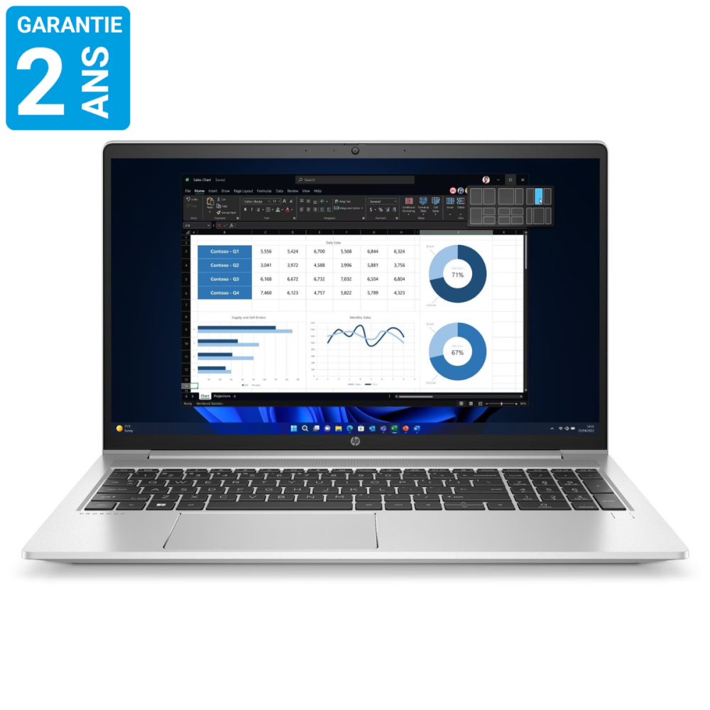 Pc Portable HP ProBook 450 G9 / i5 12è Gén / 8 Go / Silver / Windows 11