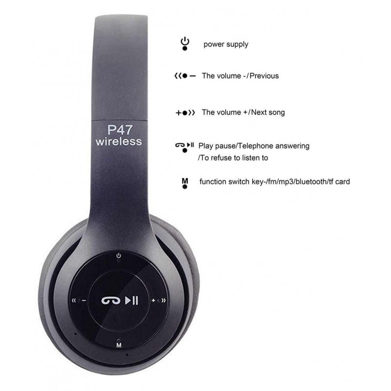 Casque Bluetooth P47  noir