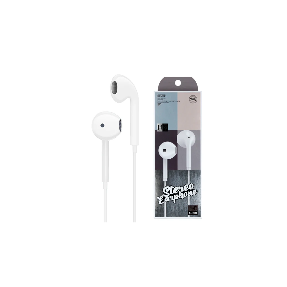 Écouteurs filaire avec Micro U19 / Blanc