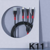 Câble KINGLEEN  3en1 USB vers Micro USB / Type C / Lightning / Noir