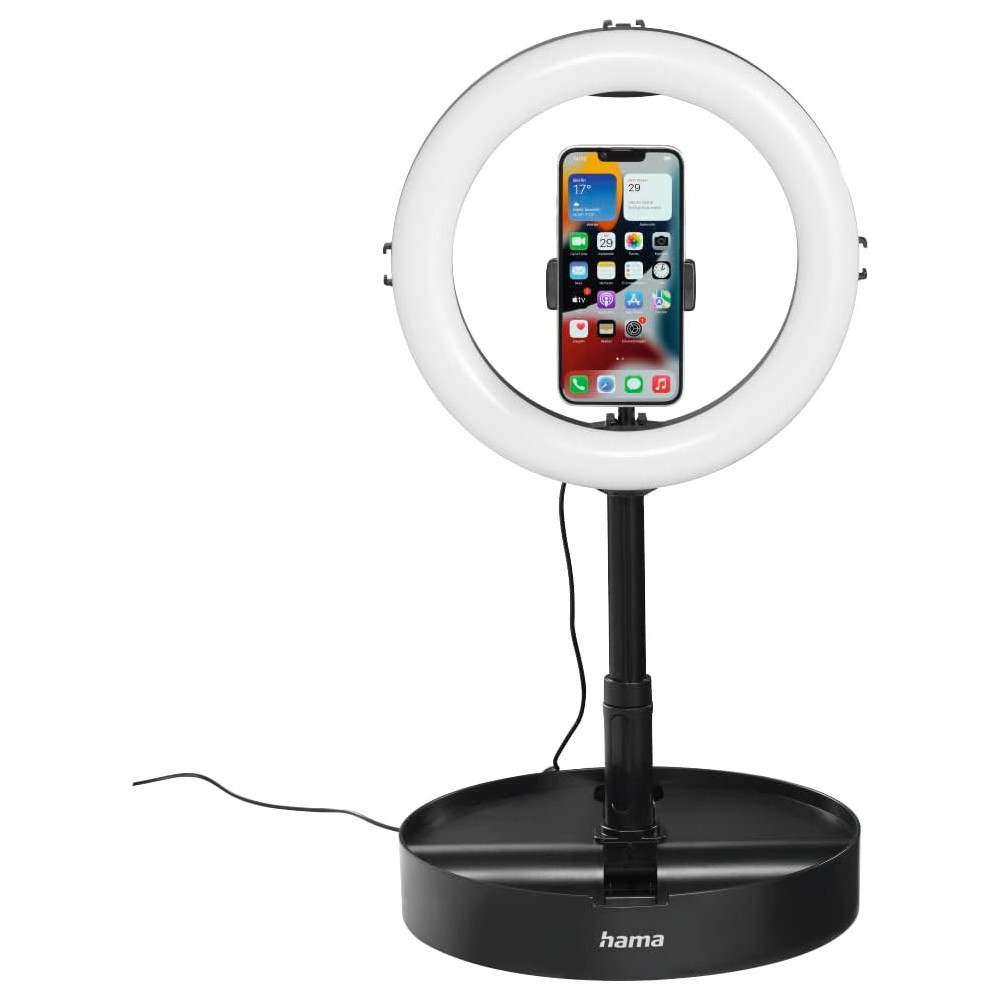 ANNEAU LUMIERE LED HAMA POUR SMARTPHONE AVEC SUPPORT BUREAU