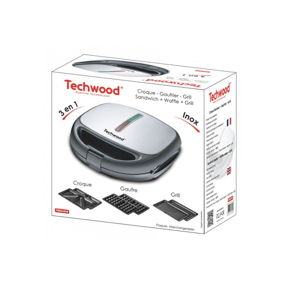 APPAREIL DE CUISSON 3EN1 TECHWOOD TGCI-836 / 800W / INOX