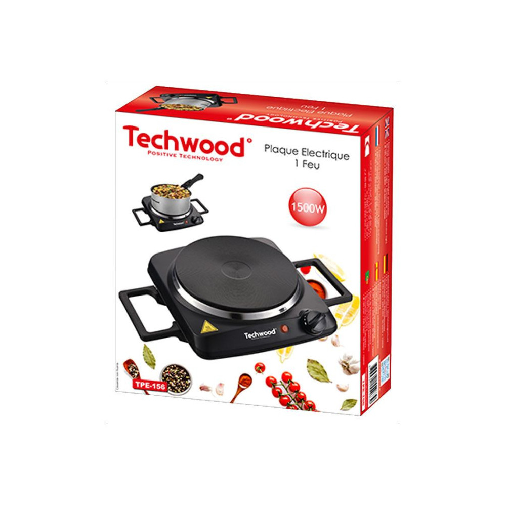 PLAQUE ÉLECTRIQUE TECHWOOD TPE-156 / 1500W / NOIR