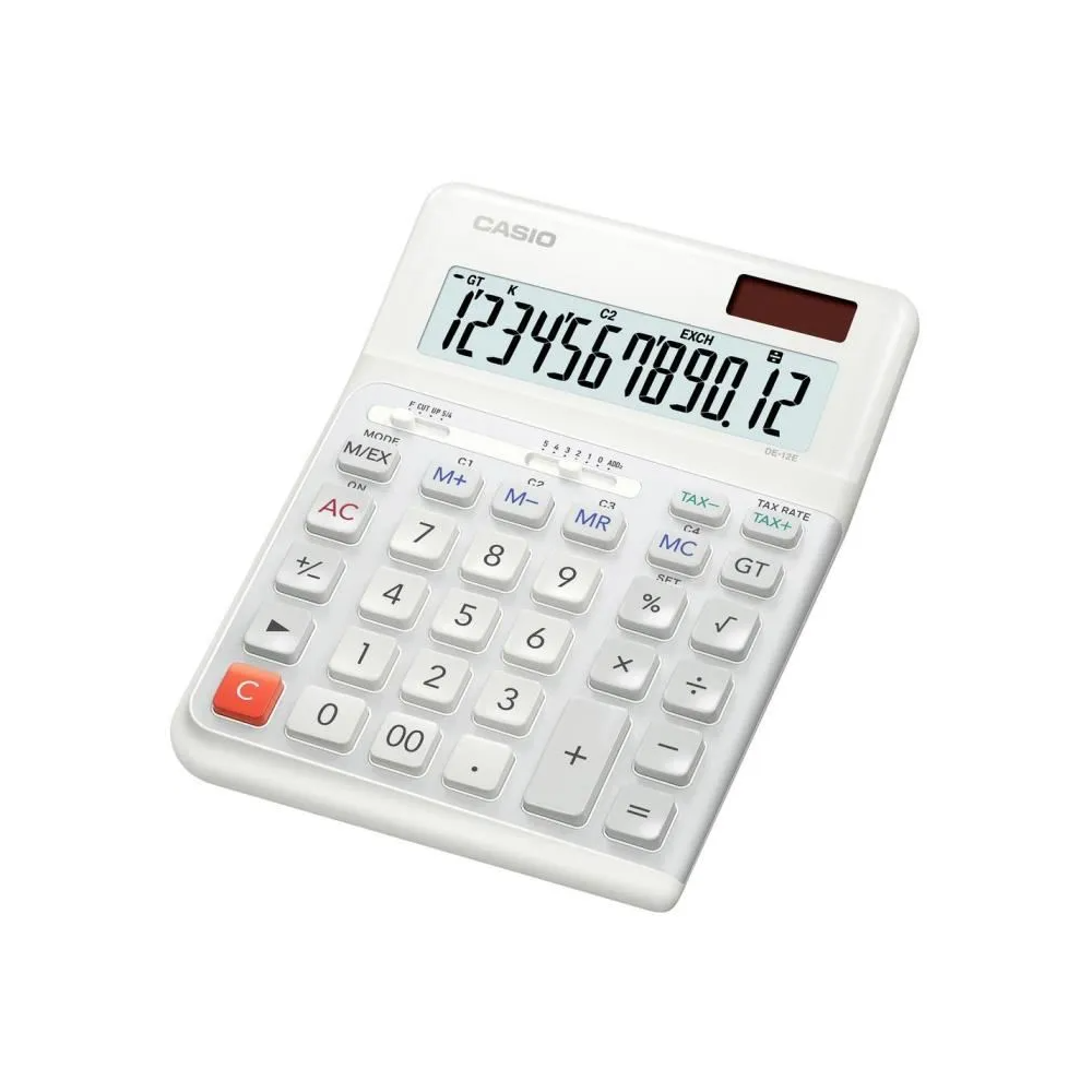 CALCULATRICE CASIO DX-12B_BK / Pile Et Solaire / 12 CHIFFRES / Blanc
