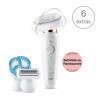 Epilateur électrique Braun Silk-épil 9 Flex 9010 avec technologie Wet & Dry et 6 accessoires