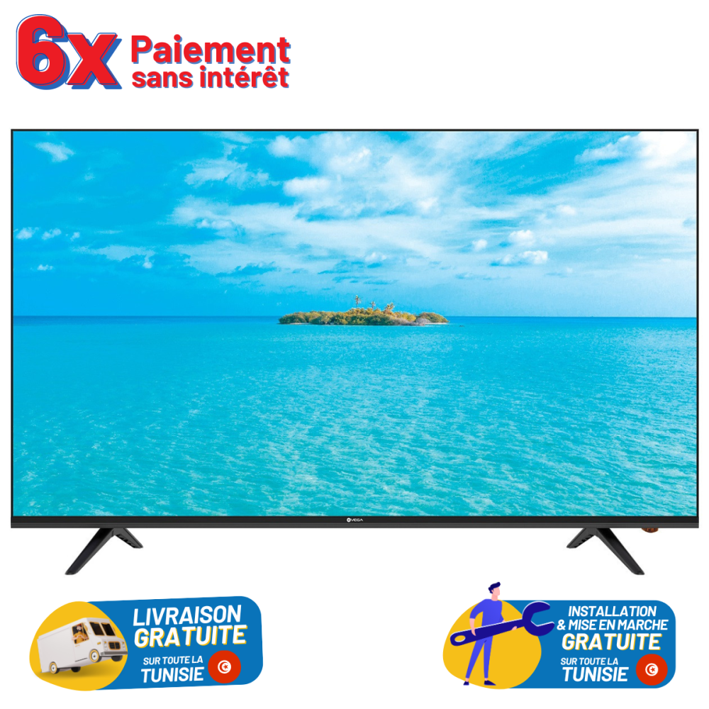TV VEGA 55" Smart Android 4K UHD LED / Google TV + Livraison + Installation et Mise en Marche Gratuites