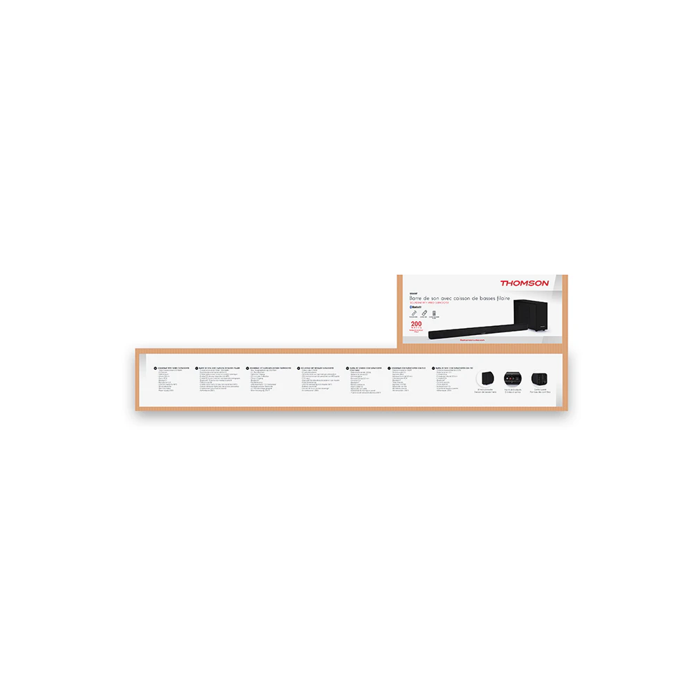 Barre de son THOMSON SB250BT avec caisson de basses filaire / 200W