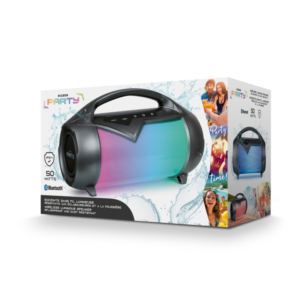 Enceinte Bluetooth PARTY LITE avec effets lumineux  /  50W / Noir