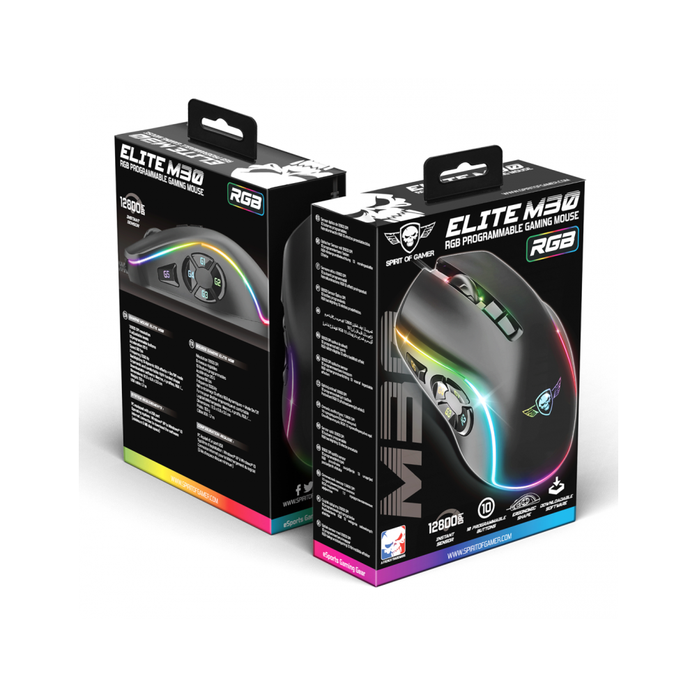 Souris Gaming Filaire Spirit Of Gamer ELITE-M30 / Noir