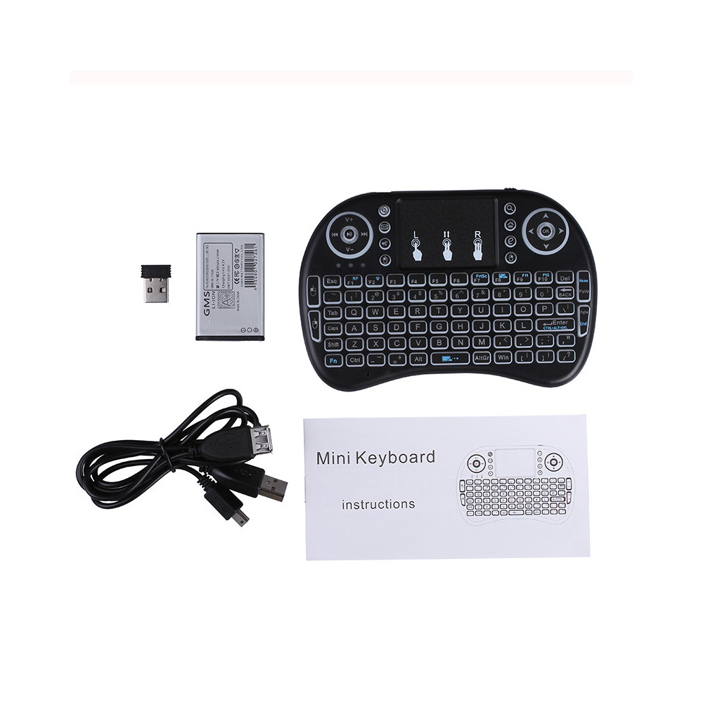 Mini Clavier Bluetooth avec Touchpad Rétroéclairé / Noir