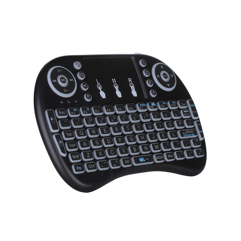 Mini Clavier Bluetooth avec Touchpad Rétroéclairé / Noir