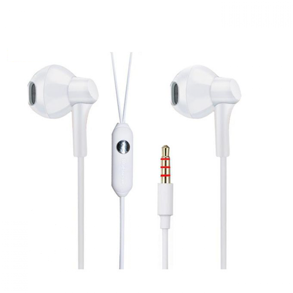 Écouteurs filaire avec Micro D46 / Blanc