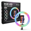 Selfie Ring Light 360° + tripode / 2 Mètres / RGB / Noir