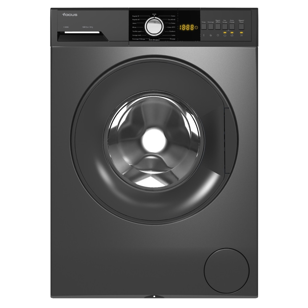 Machine à Laver Frontale Focus F.1208G / 8 Kg / 1200 Tours / Gris  / F.1208G