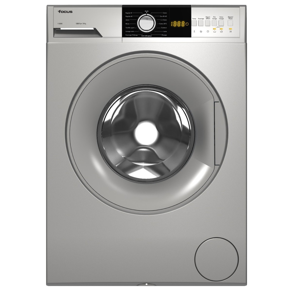 Machine à Laver Frontale Focus F.1208S / 8 Kg / 1200 Tours / Silver / F.1208S