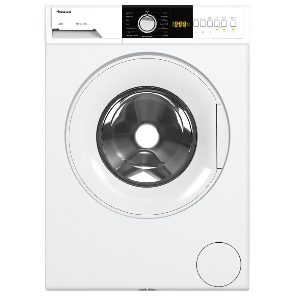 Machine à Laver Frontale Focus F.1208W / 8 Kg / 1200 Tours / Blanc / F.1208W