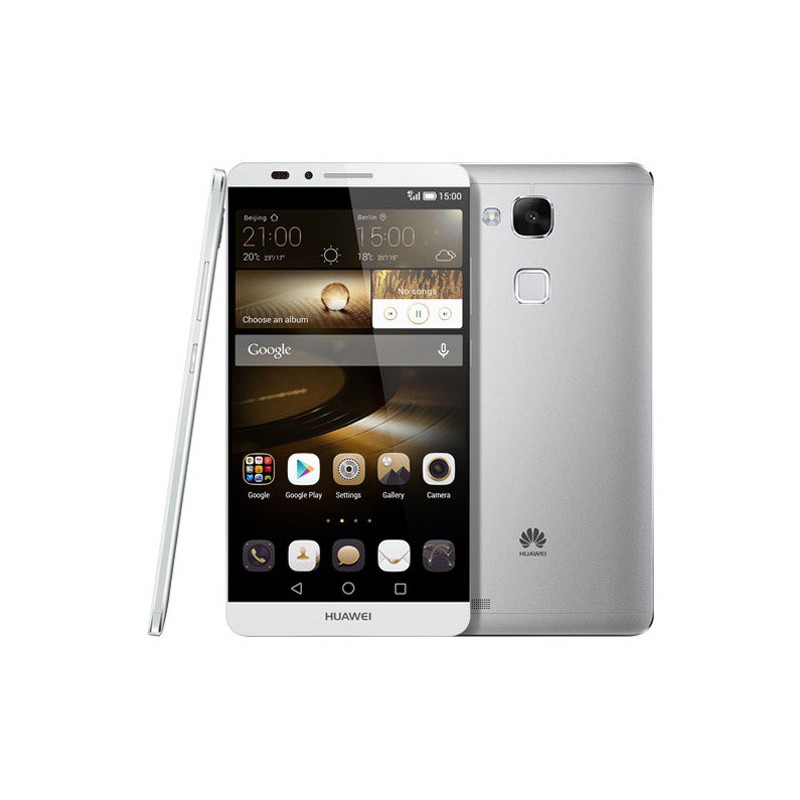 Téléphone Portable Huawei Ascend Mate 7 Argent / Double SIM + Puce DATA Ooredoo avec 1 mois (1 Go) d'internet