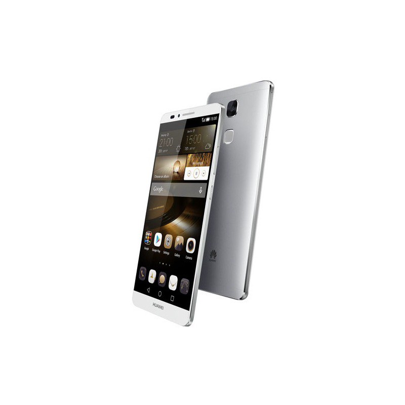 Téléphone Portable Huawei Ascend Mate 7 Argent / Double SIM + Puce DATA Ooredoo avec 1 mois (1 Go) d'internet