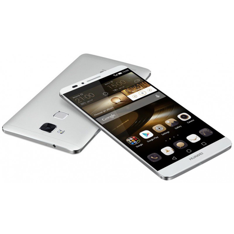 Téléphone Portable Huawei Ascend Mate 7 Argent / Double SIM + Puce DATA Ooredoo avec 1 mois (1 Go) d'internet