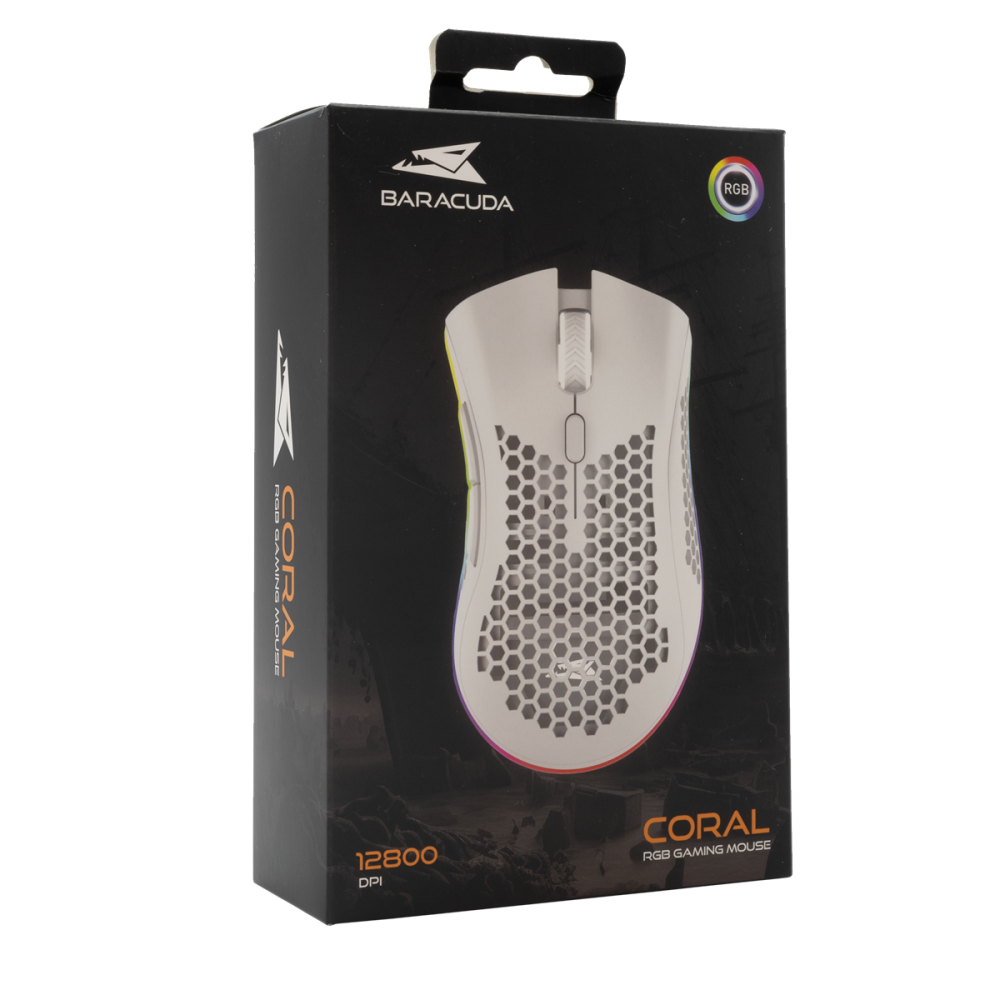 Souris Gaming Baracuda BGM-031 CORAL / Blanc