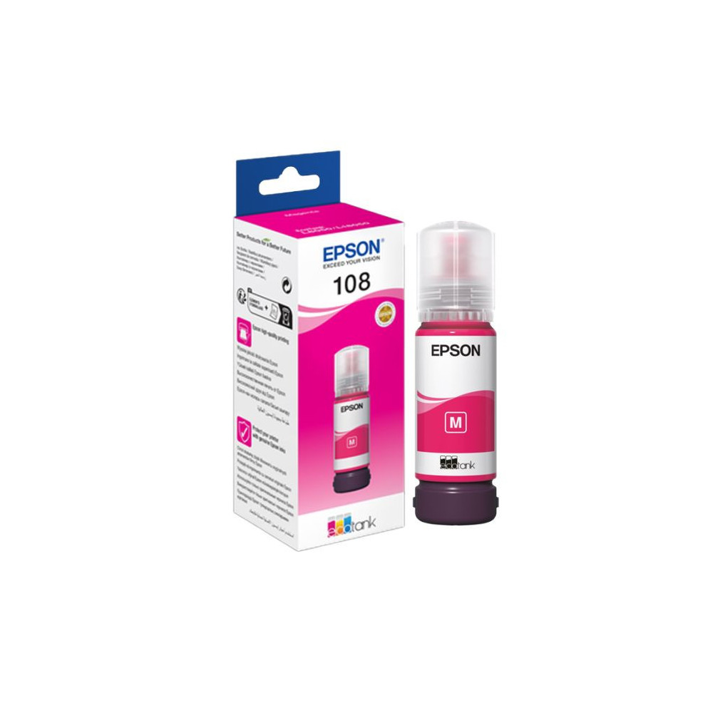 Bouteille d'encre Originale EPSON ECOTANK 108 / MAGENTA