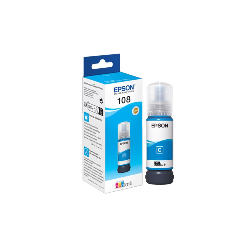 Bouteille d'encre Originale EPSON ECOTANK 108 / CYAN