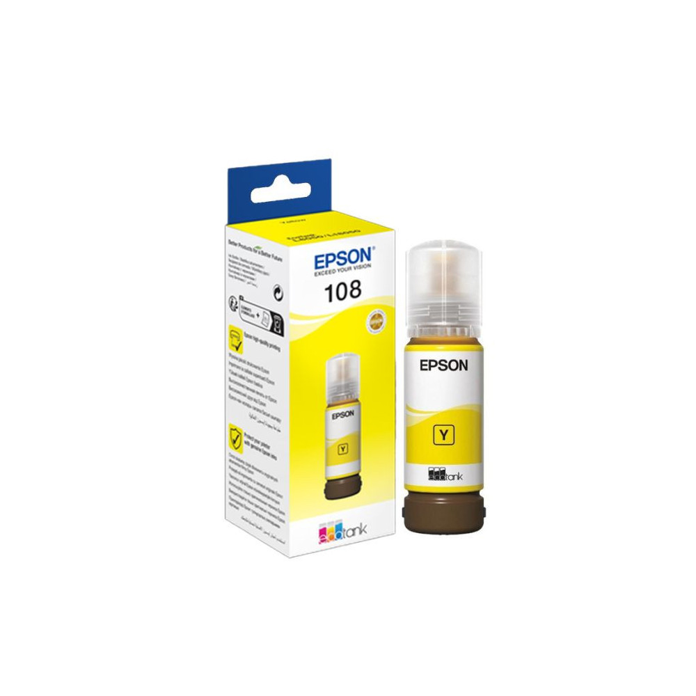 Bouteille d'encre Originale EPSON ECOTANK 108 / JAUNE