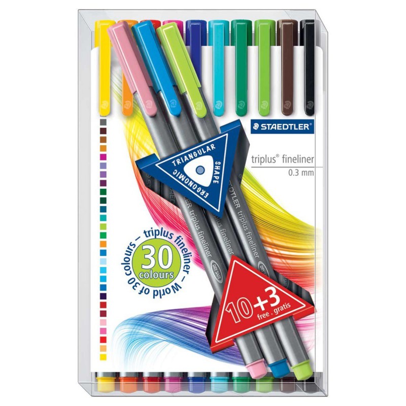 STYLO FEUTRE STAEDTLER TRIPLUS ASSORTIS - pochette de 10