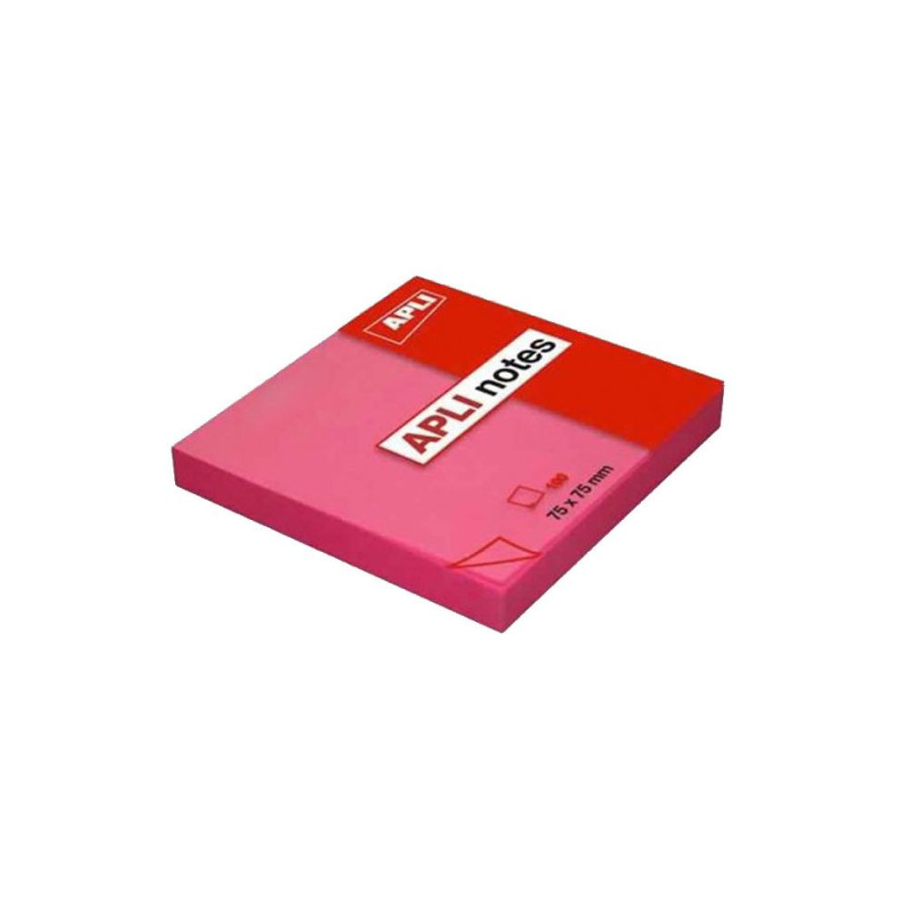 Stick Note Autocollantes APLI 100 Feuilles 7 x 75 mm / Rose brillant