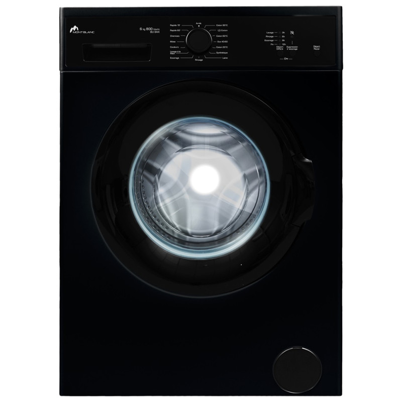 Machine à laver Frontale MontBlanc / 6 Kg / Noir