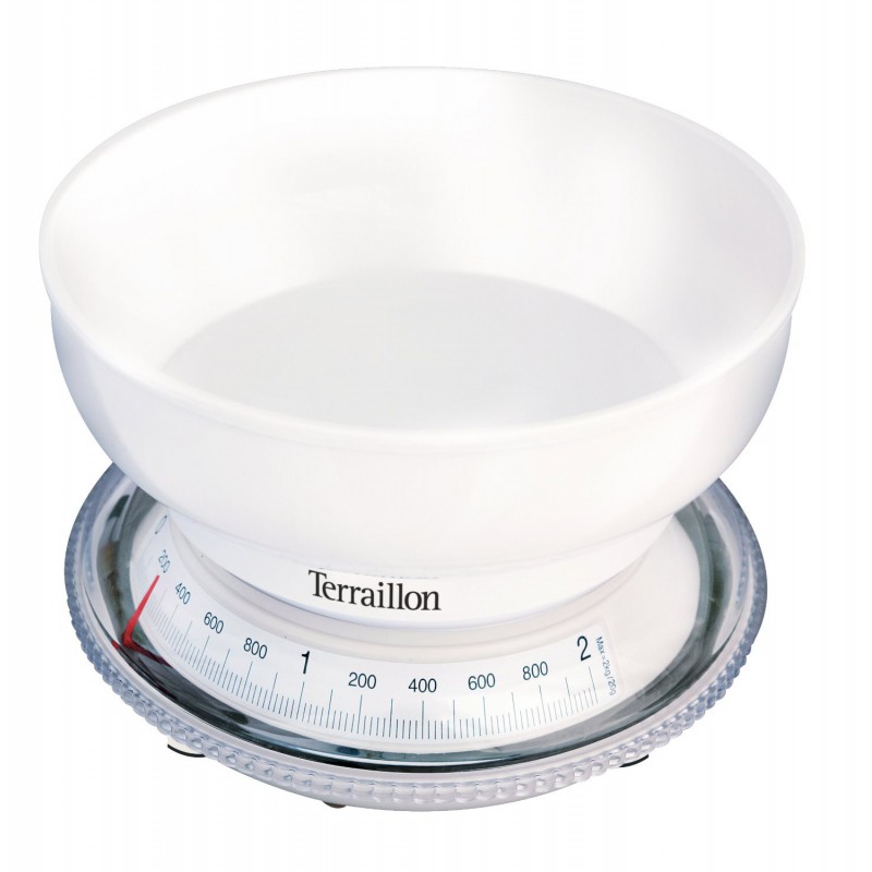 Balance de cuisine TERRAILLON T205 / 2 Kg / Blanc