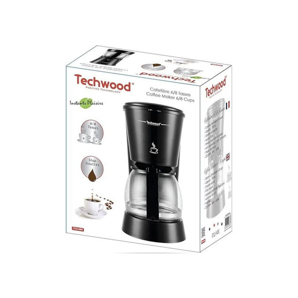 CAFETIÈRE ÉLECTRIQUE TECHWOOD TCA-696 650W / NOIR