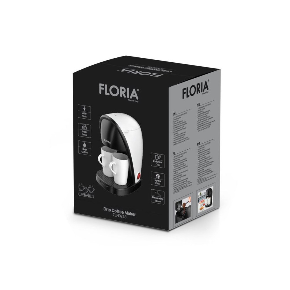 CAFETIÈRE ÉLECTRIQUE FLORIA ZLN9298 250ML / BLANC