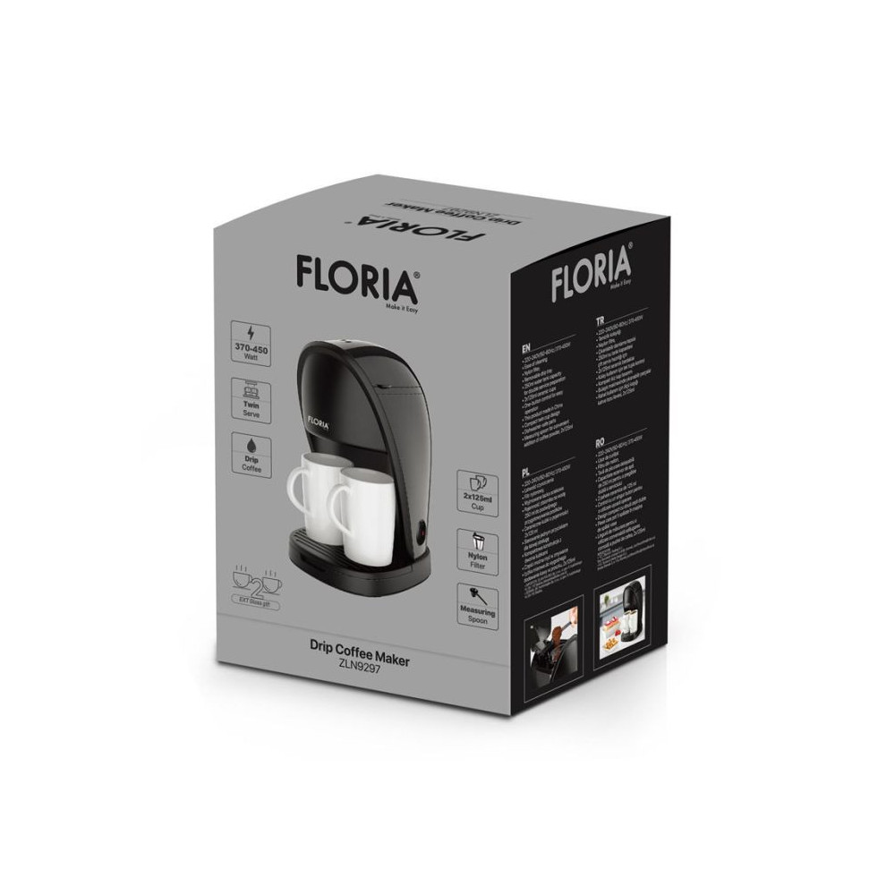 CAFETIÈRE ÉLECTRIQUE FLORIA ZLN9298 250ML / Noir