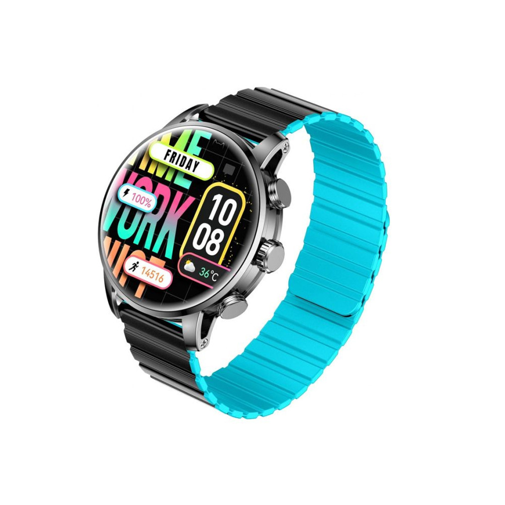 MONTRE CONNECTÉE KIESLECT CALLING WATCH KR 2 / NOIR Avec Casque Bluetooth P9 Bleu