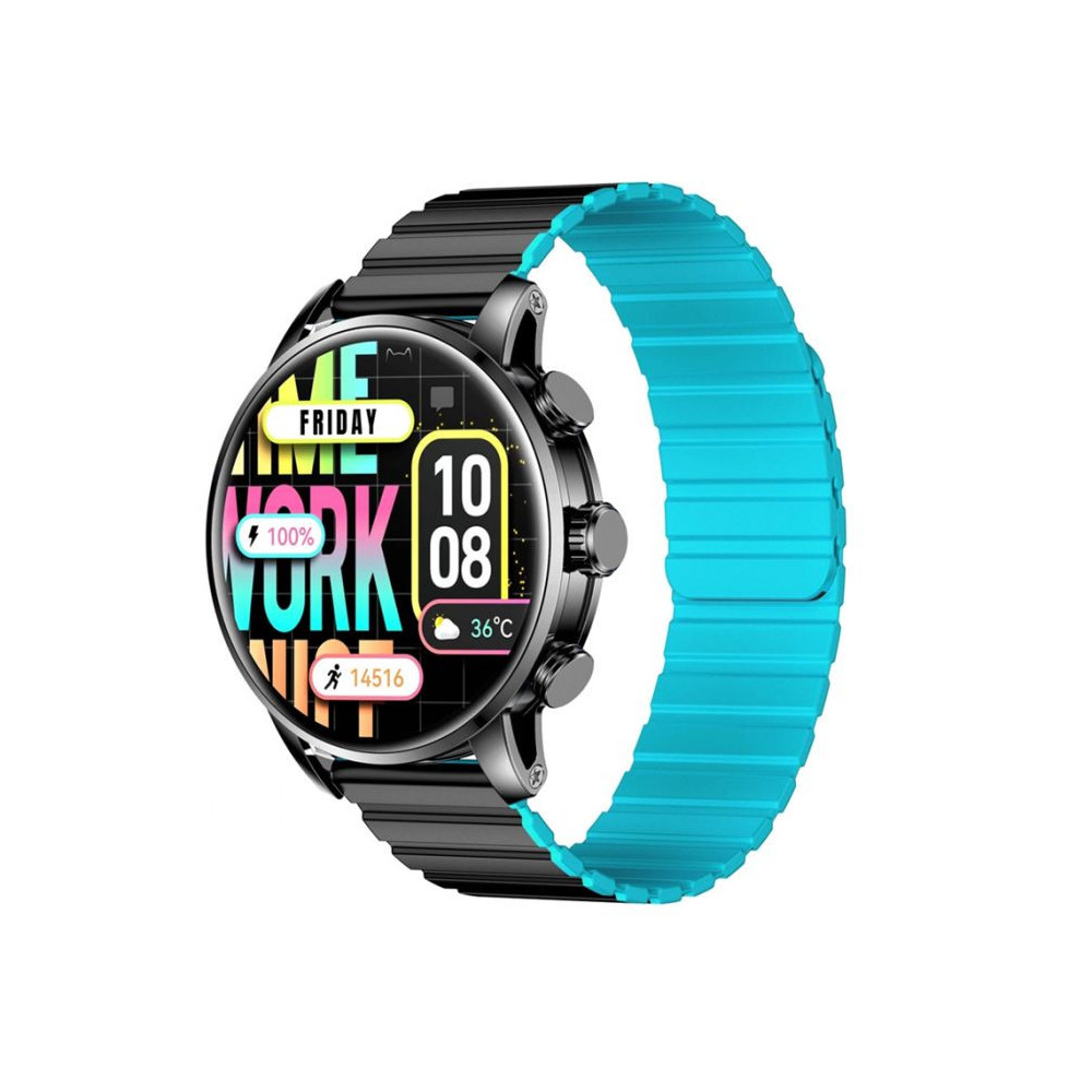MONTRE CONNECTÉE KIESLECT CALLING WATCH KR 2 / NOIR Avec Casque Bluetooth P9 Bleu