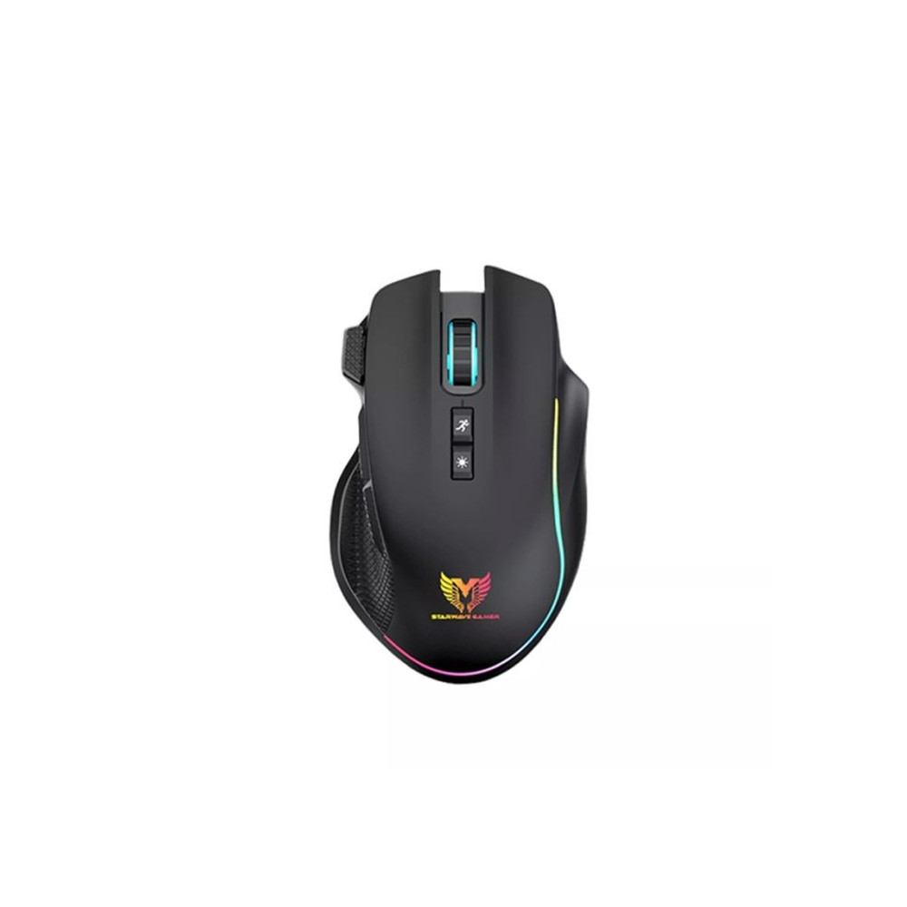 SOURIS GAMER SANS FIL STAR WAVE GM1076 RÉTROÉCLAIRAGE RAINBOW / NOIR