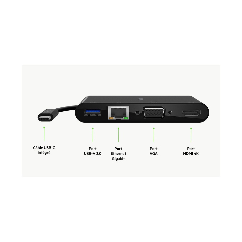 Adaptateur station d'accueil Multiport Belkin USB Type C / 100W