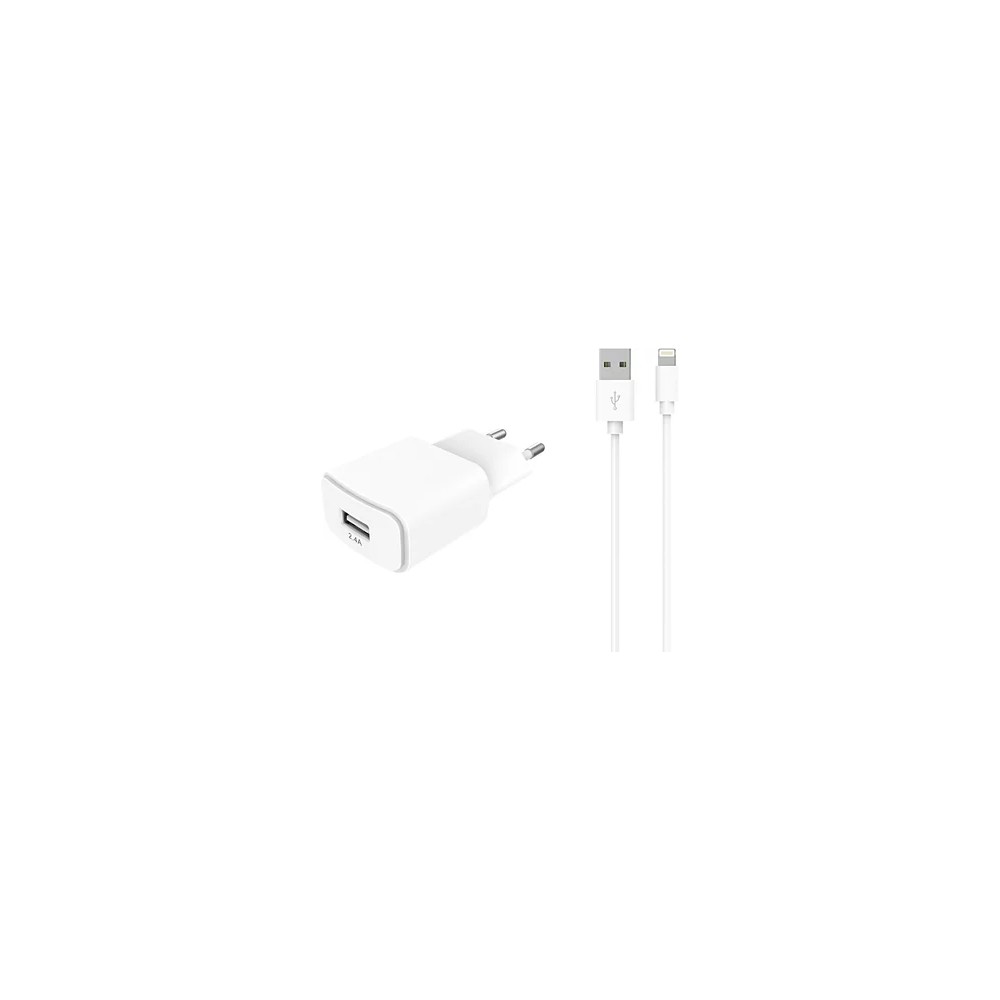 CHARGEUR SMART SERIES USB 2.4 A  + CABLE LIGHTNING
