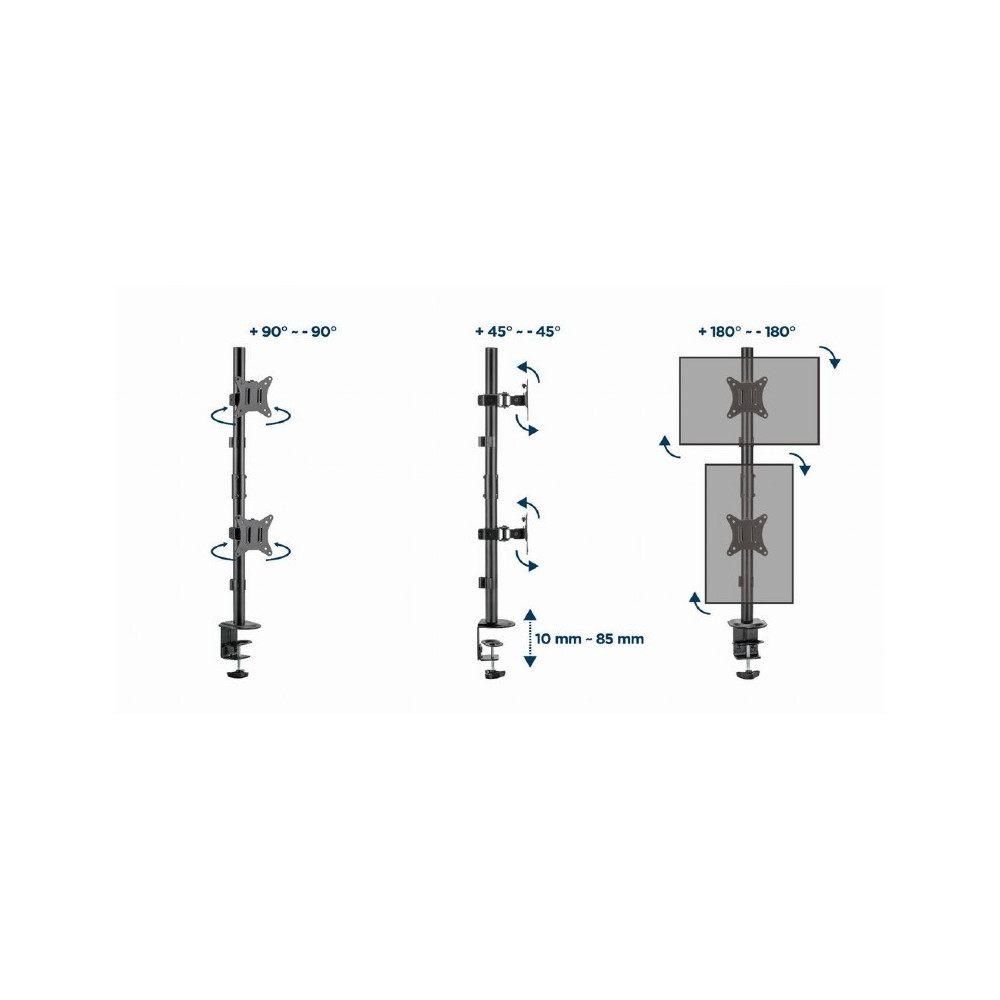 Support De Bureau GEMBIRD MA-D2-02 / 17"-32"