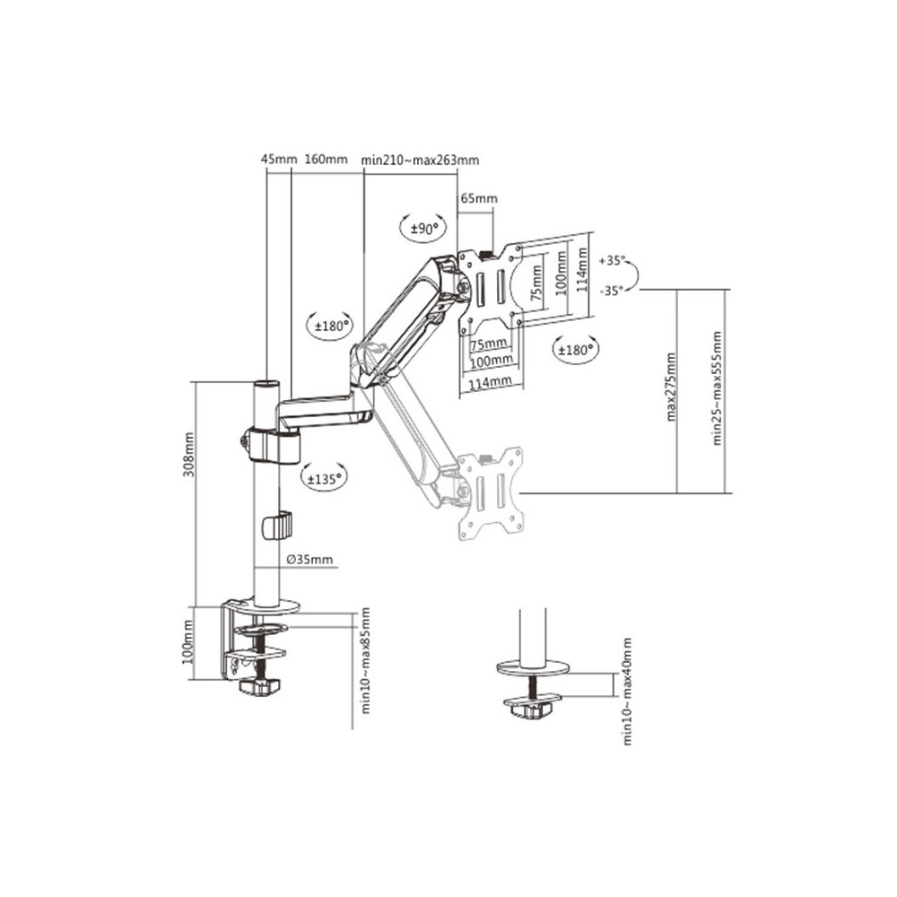 Support De Bureau GEMBIRD MA-DA1P-01 / 17"-32"