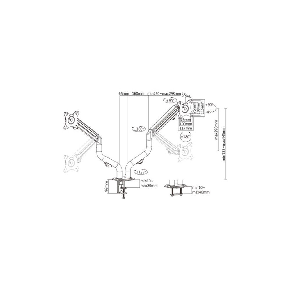 Support De Bureau GEMBIRD MA-DA2-02 / 17"-32"
